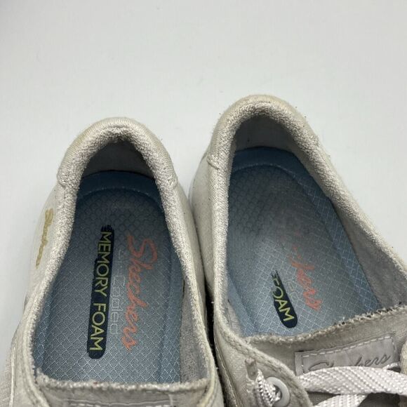 Skechers Shoes Womens Size 7 Madison Ave Take A Walk Sneakers White Canvas 23958 - Picture 11 of 12